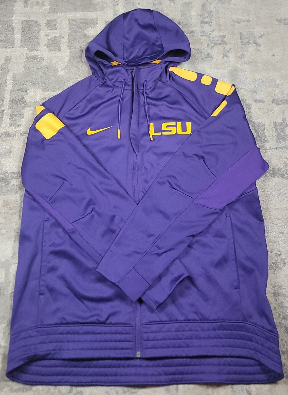 Nike ELITE LSU Tigers Therma-Fit Full Zip Hoodie Jacket Mens School Colors Sz XL
